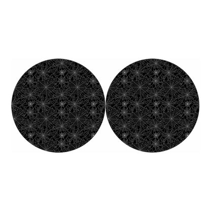 Black And White Spider Web Pattern Print Car Coasters