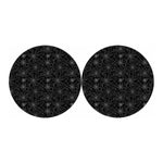 Black And White Spider Web Pattern Print Car Coasters
