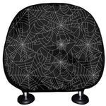 Black And White Spider Web Pattern Print Car Headrest Covers