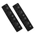 Black And White Spider Web Pattern Print Car Seat Belt Covers