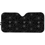 Black And White Spider Web Pattern Print Car Sun Shade