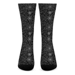 Black And White Spider Web Pattern Print Crew Socks