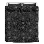 Black And White Spider Web Pattern Print Duvet Cover Bedding Set