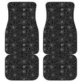 Black And White Spider Web Pattern Print Front and Back Car Floor Mats