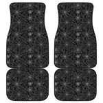 Black And White Spider Web Pattern Print Front and Back Car Floor Mats