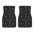 Black And White Spider Web Pattern Print Front Car Floor Mats