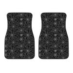 Black And White Spider Web Pattern Print Front Car Floor Mats