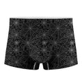 Black And White Spider Web Pattern Print Men's Boxer Briefs