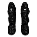 Black And White Spider Web Pattern Print Muay Thai Shin Guards