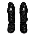 Black And White Spider Web Pattern Print Muay Thai Shin Guard
