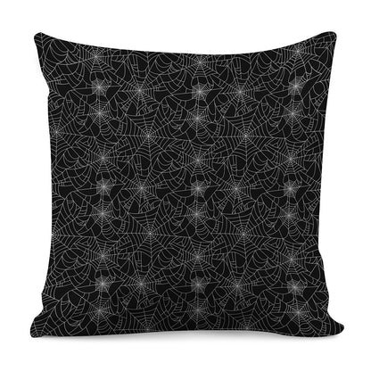 Black And White Spider Web Pattern Print Pillow Cover
