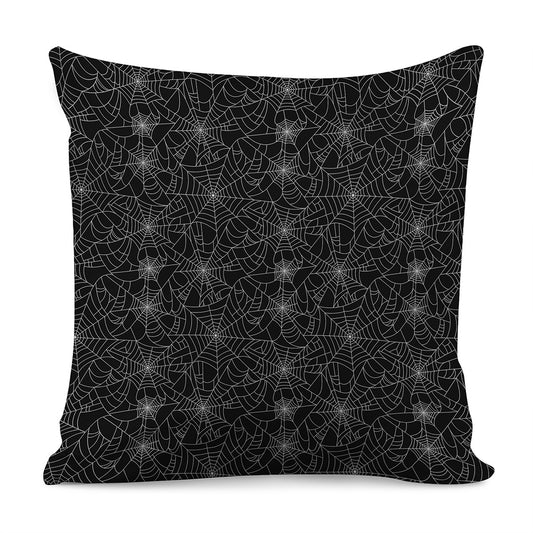 Black And White Spider Web Pattern Print Pillow Cover