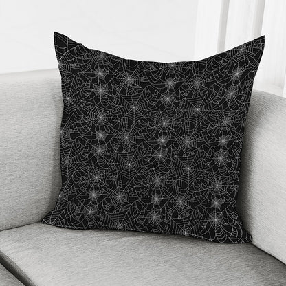 Black And White Spider Web Pattern Print Pillow Cover