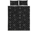 Black And White Spider Web Pattern Print Quilt Bed Set