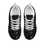 Black And White Spider Web Pattern Print White Sneakers