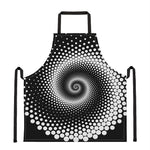 Black And White Spiral Dot Print Apron