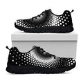 Black And White Spiral Dot Print Black Running Shoes