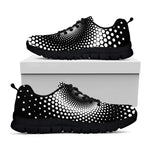 Black And White Spiral Dot Print Black Sneakers