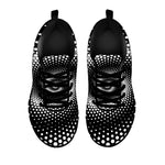 Black And White Spiral Dot Print Black Sneakers