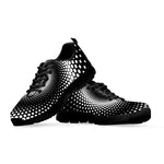 Black And White Spiral Dot Print Black Sneakers