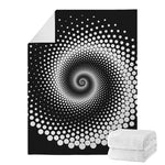 Black And White Spiral Dot Print Blanket