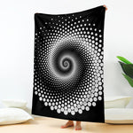 Black And White Spiral Dot Print Blanket