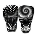 Black And White Spiral Dot Print Boxing Gloves