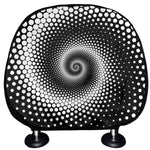 Black And White Spiral Dot Print Car Headrest Covers
