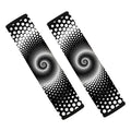 Black And White Spiral Dot Print Car Seat Belt Covers