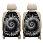 Black And White Spiral Dot Print Car Seat Organizers