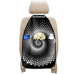 Black And White Spiral Dot Print Car Seat Organizers