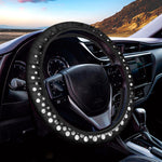 Black And White Spiral Dot Print Car Steering Wheel Cover