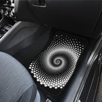 Black And White Spiral Dot Print Front Car Floor Mats