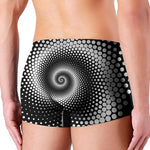 Black And White Spiral Dot Print Men's Boxer Briefs