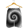 Black And White Spiral Dot Print Men's Shorts