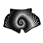 Black And White Spiral Dot Print Muay Thai Boxing Shorts