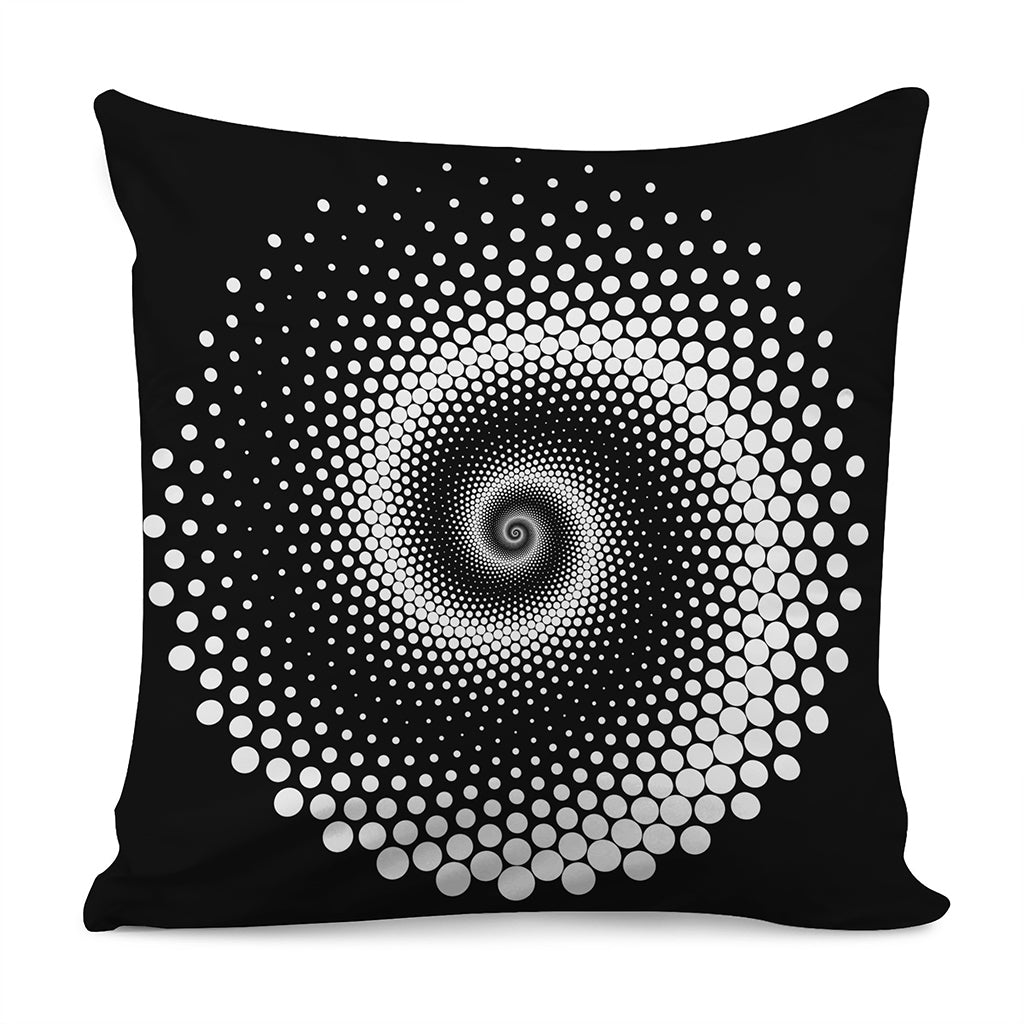 Black And White Spiral Dot Print Pillow Cover