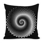 Black And White Spiral Dot Print Pillow Cover