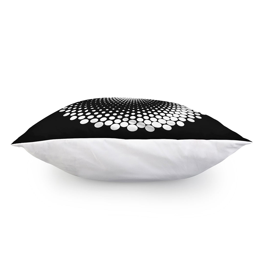 Black And White Spiral Dot Print Pillow Cover
