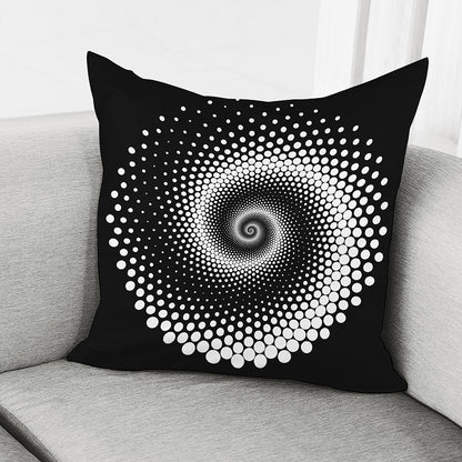 Black And White Spiral Dot Print Pillow Cover