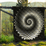 Black And White Spiral Dot Print Quilt