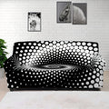 Black And White Spiral Dot Print Sofa Cover