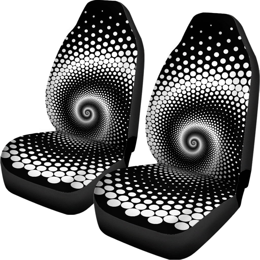 Black And White Spiral Dot Print Universal Fit Car Seat Covers