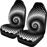 Black And White Spiral Dot Print Universal Fit Car Seat Covers