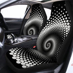 Black And White Spiral Dot Print Universal Fit Car Seat Covers