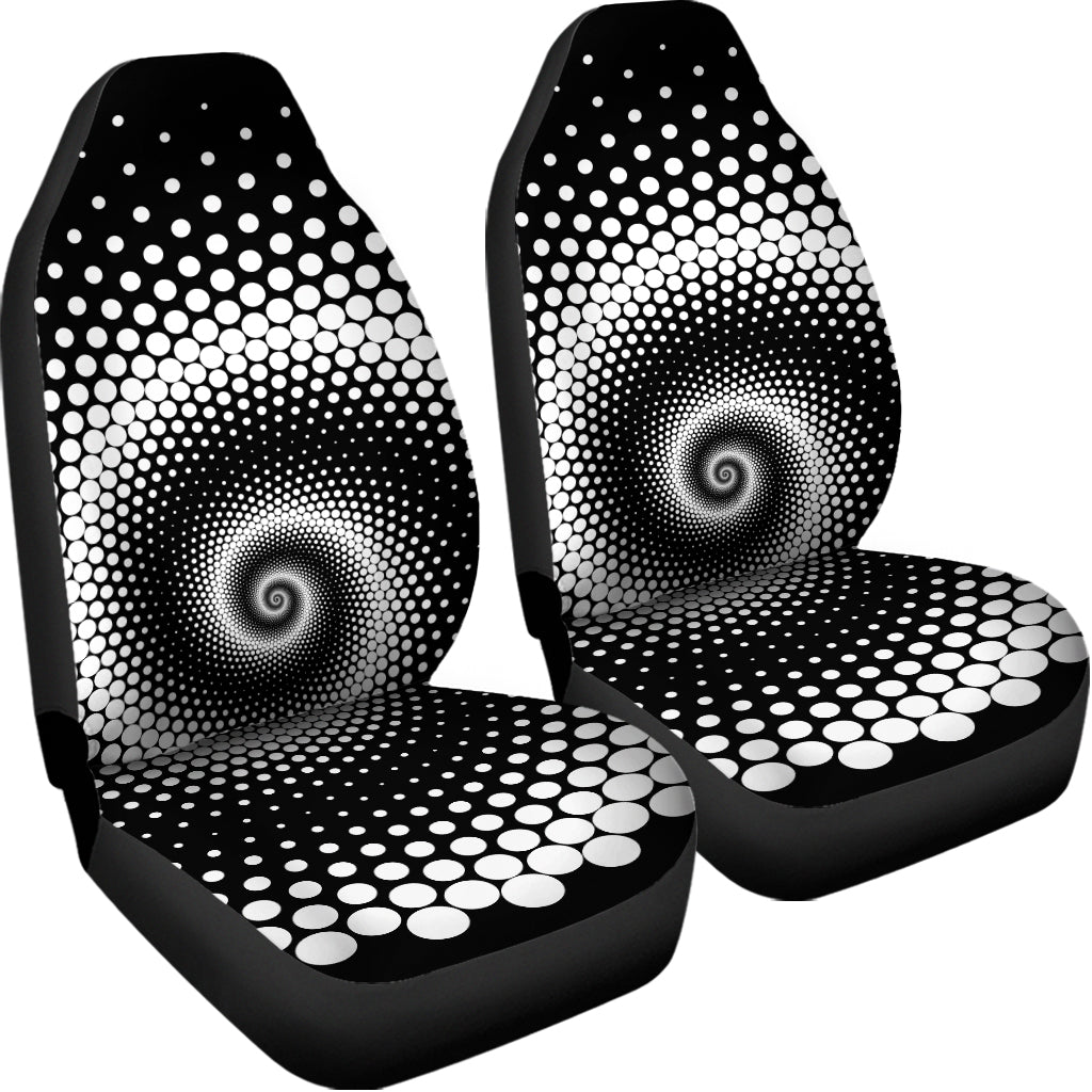 Black And White Spiral Dot Print Universal Fit Car Seat Covers