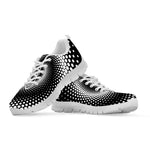 Black And White Spiral Dot Print White Sneakers