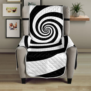 Black And White Spiral Illusion Print Armchair Protector