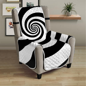 Black And White Spiral Illusion Print Armchair Protector