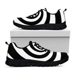 Black And White Spiral Illusion Print Black Sneakers